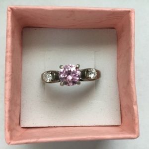 Beautiful Sterling Silver & Pink Topaz Ring